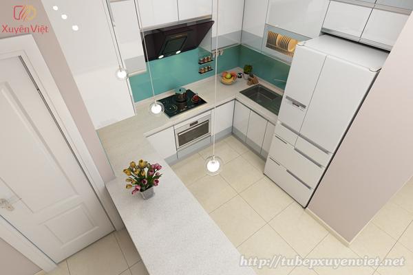 Với thiết kế tủ bếp chữ u hoàn hảo cho không gian bếp nhỏ