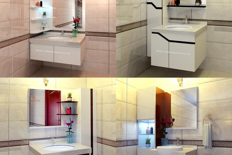 Tủ lavabo được sản xuất theo yêu cầu nhà cô Tân - Biệt thự Sao Đỏ, Hải Phòng