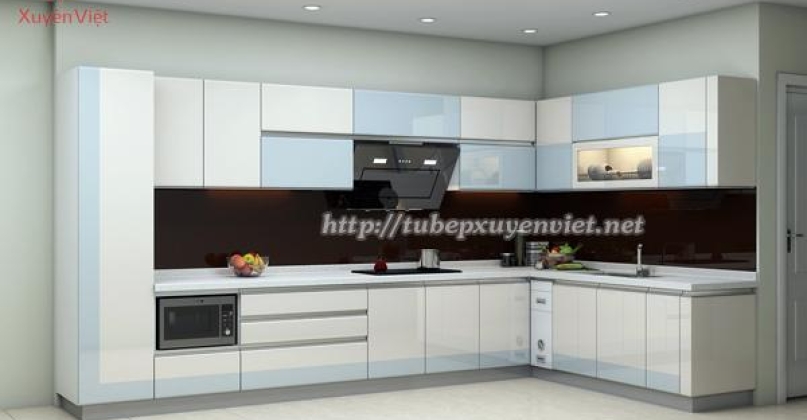 MẪU THIẾT KẾ TỦ BẾP DẠNG CHỮ L XV071