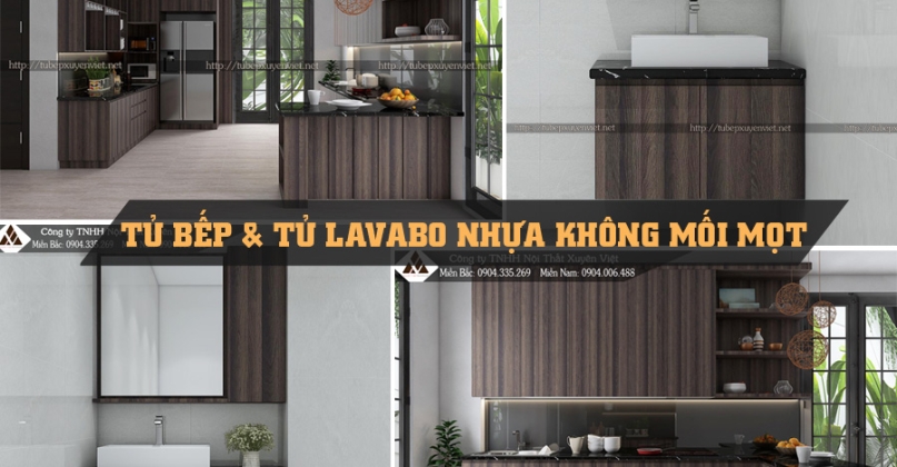 TỦ BẾP & TỦ LAVABO BẰNG NHỰA NHÀ CHỊ CADY - QUY NHƠN