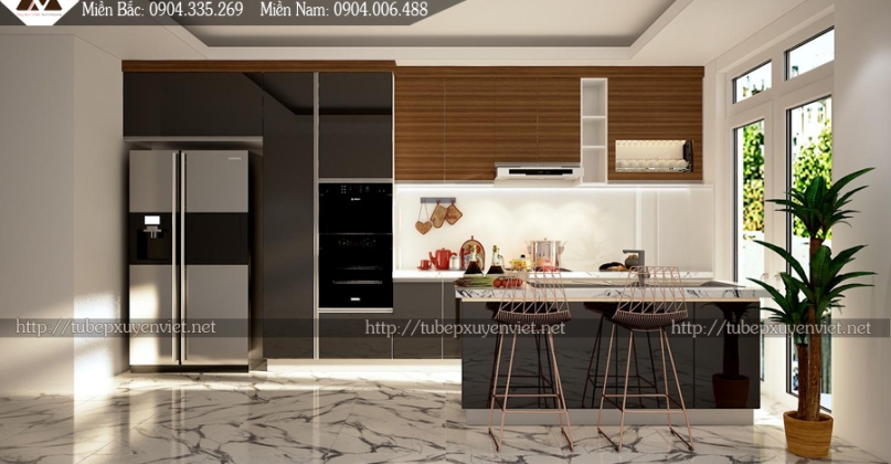 TỦ BẾP NHỰA ACRYLIC VÀ LAMINATE NHÀ ANH TÂN - Q12, HCM