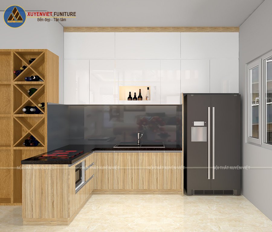 Tủ bếp acrylic sẽ mang đến cho không gian nấu nướng của bạn vẻ đẹp tinh tế và hiện đại. Hình ảnh liên quan sẽ giúp bạn hiểu rõ về sự tiện dụng và độ bền của loại tủ bếp này.