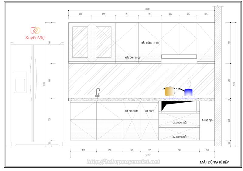 Thiết kế tủ bếp nhà chị Mai - Nghĩa Tân