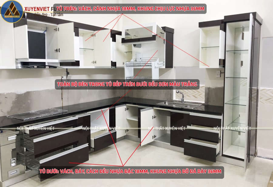 Cấu tạo tủ bếp nhựa chuẩn Xuyên Việt