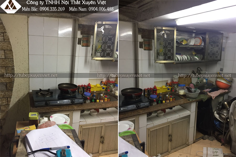 Hiện trạng căn bếp đã cải tạo nhà chị Hạnh
