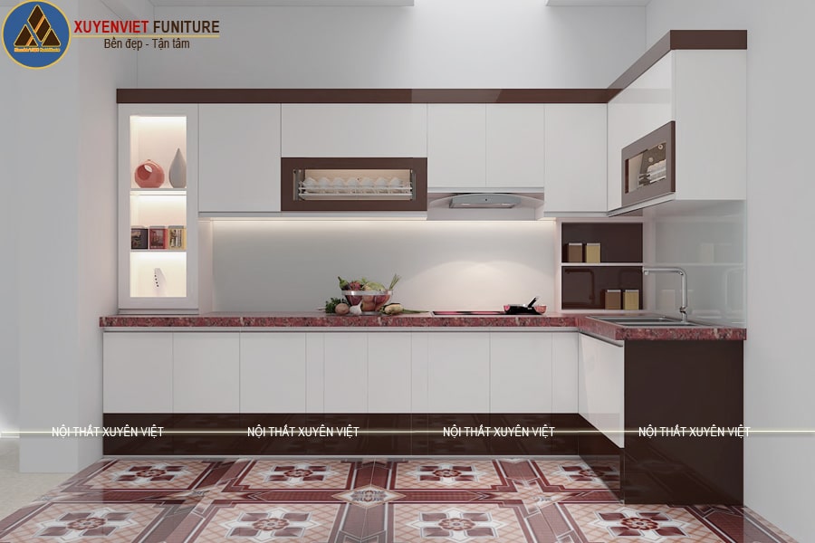 Mẫu tủ bếp hiện đại nhà chú Hải - Kinh Dương 3D