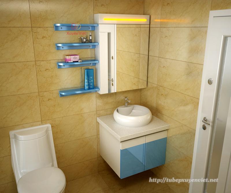Mẫu tủ lavabo đẹp bằng nhựa nhà chú Trung - phòng tắm 1