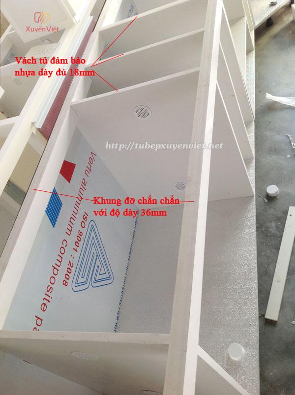 Tấm nhựa pvc làm khung thùng tủ dưới Xuyên Việt