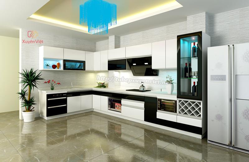 Thiết kế tủ bếp đẹp nhà anh Hùng- Nam Định