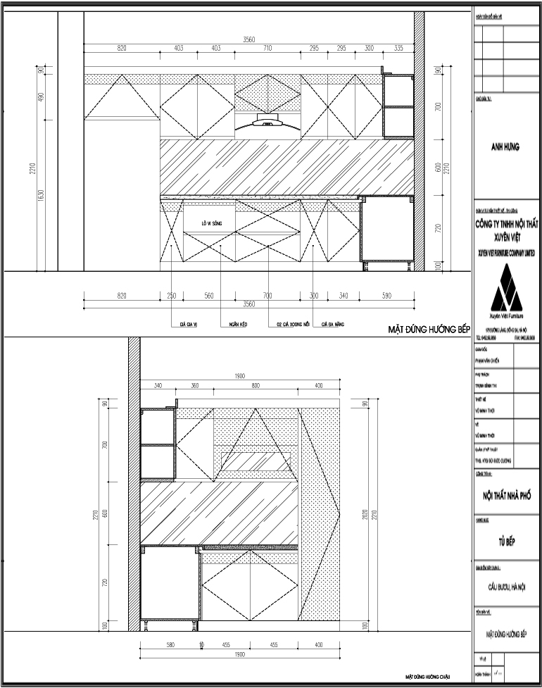 Thiết kế tủ bếp nhựa nhà anh Hưng - Cầu Bươu, Hà Nội