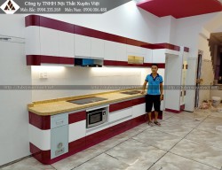 Tủ bếp bằng nhựa hiện đại chữ i chị Lan - Vũng Tàu