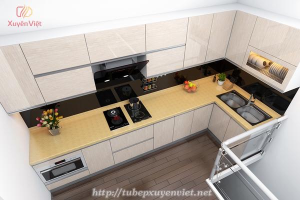 Tủ bếp cao cấp dán Laminate XV032
