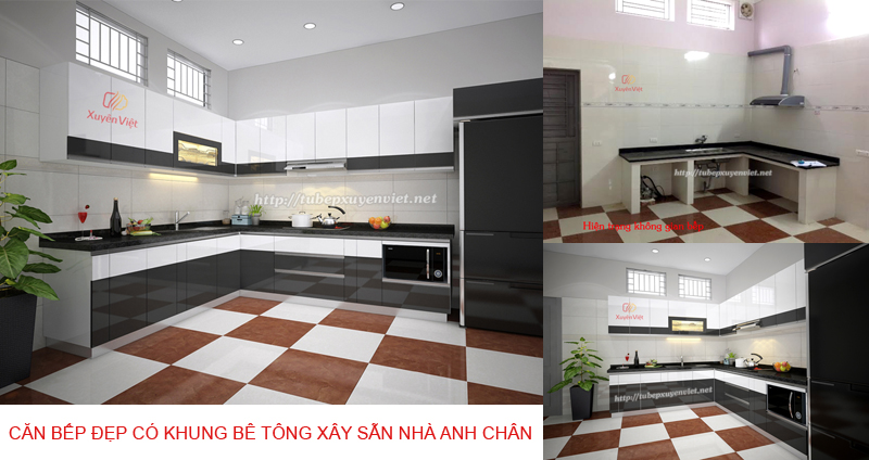 Tủ bếp đẹp đơn giản nhà anh Chân - TP Bắc Ninh