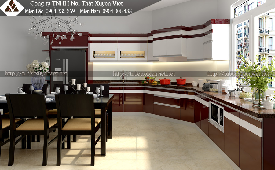 Tủ bếp đẹp hợp phong thủy nhà anh Thành - Phú Thọ