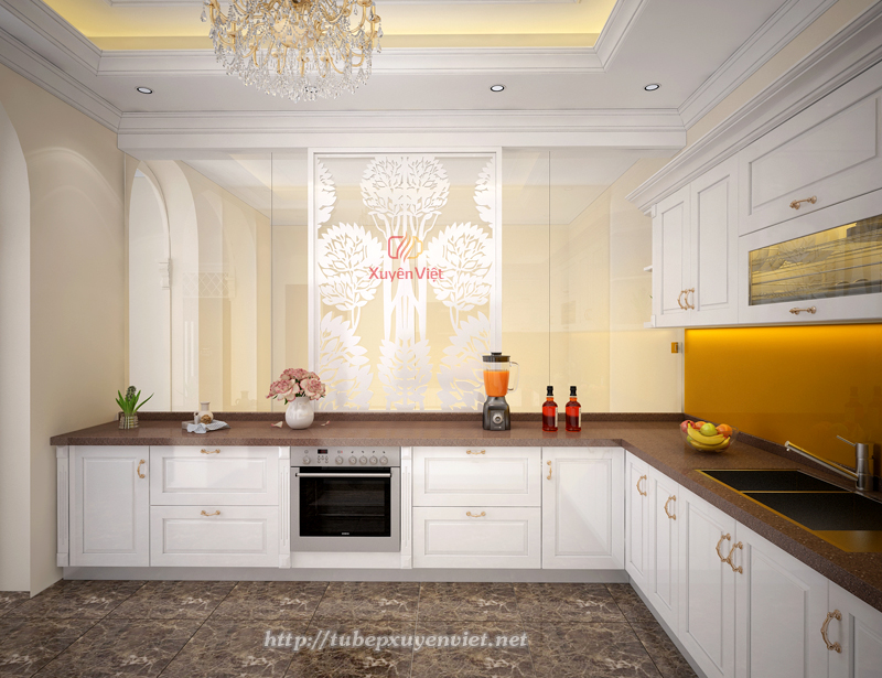 Tủ bếp đẹp cho nhà biệt thự anh Cường - Quảng  Ninh