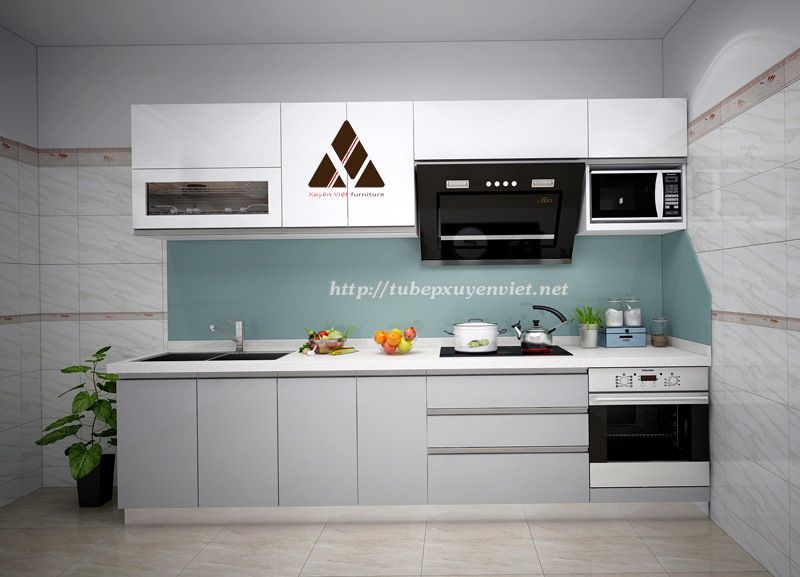 Mời bạn đến với bức ảnh về tủ bếp đơn giản đẹp, được thiết kế tinh tế với gam màu trang nhã, phù hợp cho mọi không gian bếp nhỏ và tiết kiệm chi phí.