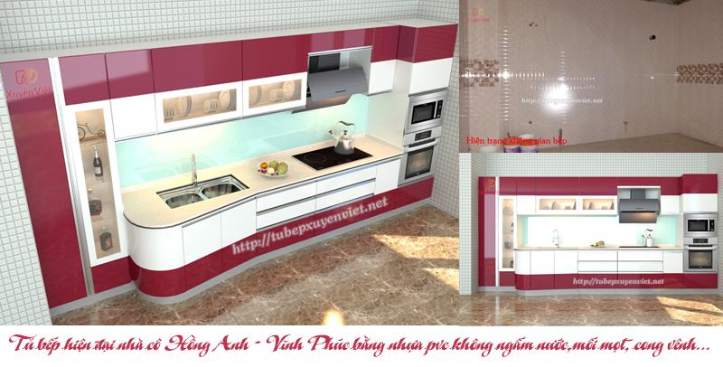 Tủ bếp hiện đại chữ i nhà cô Hồng Anh - Vĩnh  Phúc