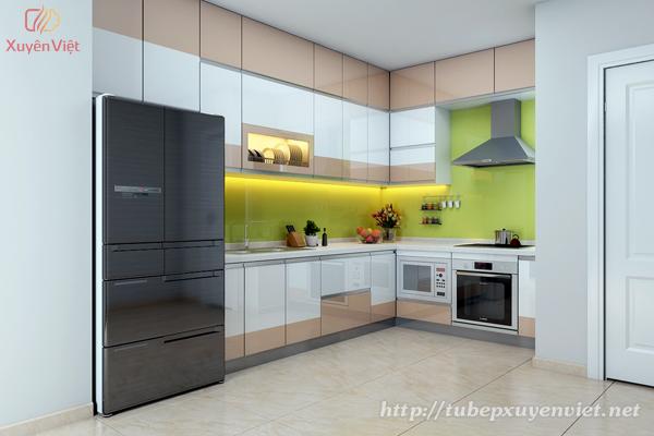 Thiết kế tủ bếp hiện đại nhà anh Minh chung cư Hòa Bình Green City, Hà Nội