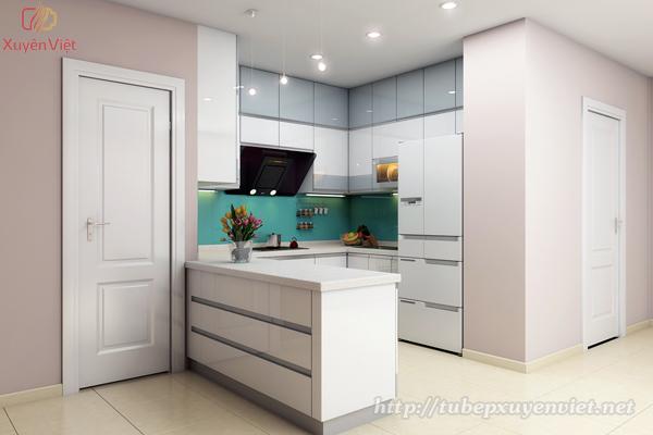 thiết kế tủ bếp hiện đại cho chung cư chị Đào