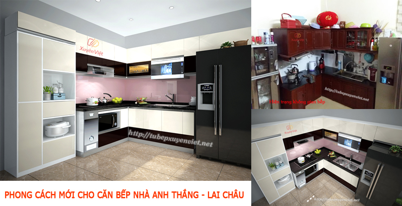 Tủ bếp nhựa cao cấp nhà anh Thắng - TP Lai Châu