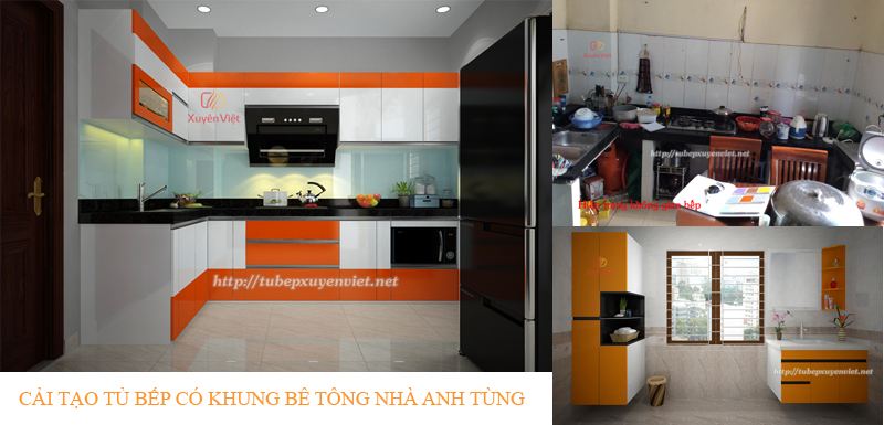 Tủ bếp đẹp có tủ rượu nhà anh Hùng - Bắc Ninh