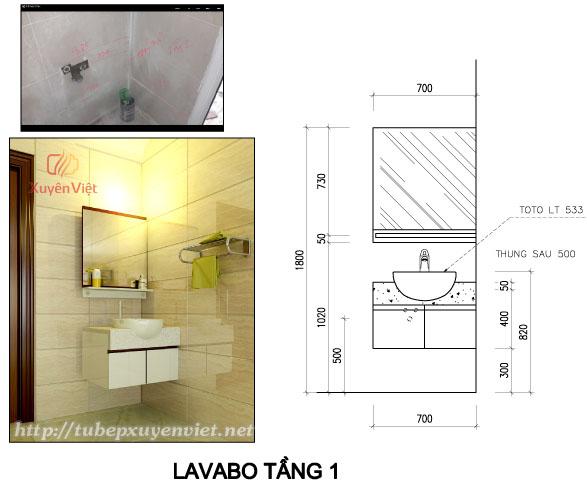 Tủ lavabo đẹp bằng nhựa tầng 1 - XVL-400
