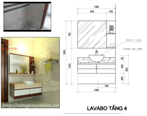 Mẫu tủ lavabo đẹp bằng nhựa tầng 4 -XVL404